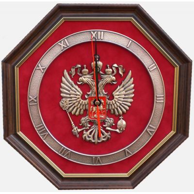 Купить Часы с символикой "Герб России" 34 cм в Москве