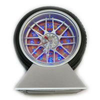 Часы колесо  будильник  с подсветкой на подставке